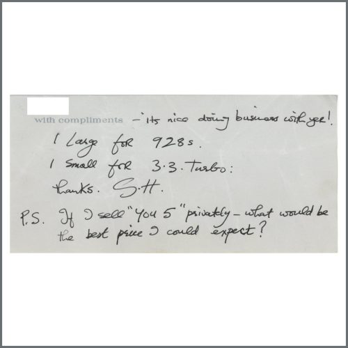 George Harrison Handwritten Compliments Slip