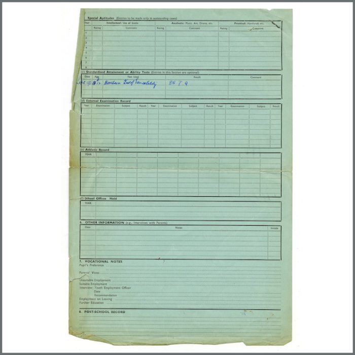 Ringo Starr 1950s School Related Documents