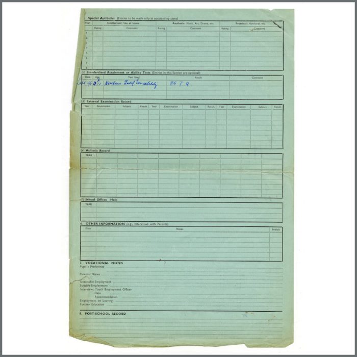 Ringo Starr 1950s School Related Documents