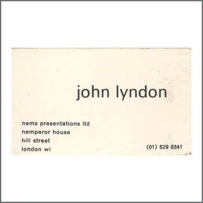 John Lyndon NEMS Business Card
