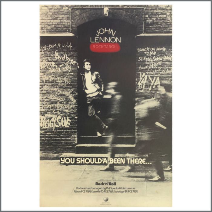 B37448 - John Lennon 1975 Rock ‘N’ Roll Apple Records Promotional Poster (UK)